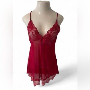 Elegant Red Lace Babydoll